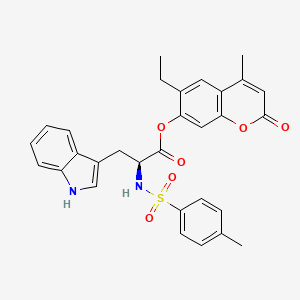 molecular formula C30H28N2O6S B11151955 6-ethyl-4-methyl-2-oxo-2H-chromen-7-yl N-[(4-methylphenyl)sulfonyl]-L-tryptophanate 