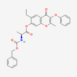 6-Ethyl-2-methyl-4-oxo-3-phenoxy-4H-chromen-7-YL (2S)-2-{[(benzyloxy)carbonyl]amino}propanoate