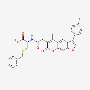 S-benzyl-N-{[3-(4-fluorophenyl)-5-methyl-7-oxo-7H-furo[3,2-g]chromen-6-yl]acetyl}-D-cysteine