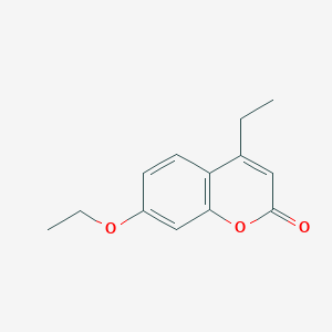 molecular formula C13H14O3 B11152059 2H-1-Benzopyran-2-one, 7-ethoxy-4-ethyl- CAS No. 116482-94-1