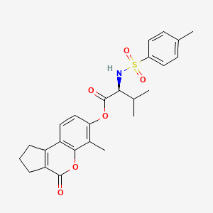 6-methyl-4-oxo-1,2,3,4-tetrahydrocyclopenta[c]chromen-7-yl N-[(4-methylphenyl)sulfonyl]-L-valinate