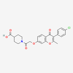 molecular formula C24H22ClNO6 B11152088 1-({[3-(4-chlorophenyl)-2-methyl-4-oxo-4H-chromen-7-yl]oxy}acetyl)piperidine-4-carboxylic acid 