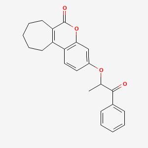 molecular formula C23H22O4 B11152116 3-(1-methyl-2-oxo-2-phenylethoxy)-8,9,10,11-tetrahydrocyclohepta[c]chromen-6(7H)-one 