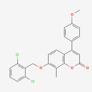 molecular formula C24H18Cl2O4 B11152136 7-[(2,6-dichlorobenzyl)oxy]-4-(4-methoxyphenyl)-8-methyl-2H-chromen-2-one 