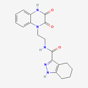 molecular formula C18H19N5O3 B11152154 N-[2-(2,3-dioxo-3,4-dihydroquinoxalin-1(2H)-yl)ethyl]-4,5,6,7-tetrahydro-2H-indazole-3-carboxamide 