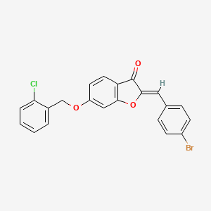 molecular formula C22H14BrClO3 B11152169 2-[(4-Bromophenyl)methylene]-6-[(2-chlorophenyl)methoxy]benzo[b]furan-3-one 