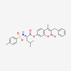 (3-benzyl-4-methyl-2-oxochromen-7-yl) (2S)-4-methyl-2-[(4-methylphenyl)sulfonylamino]pentanoate