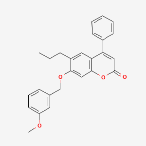 molecular formula C26H24O4 B11152185 7-[(3-methoxybenzyl)oxy]-4-phenyl-6-propyl-2H-chromen-2-one 