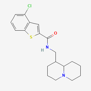 molecular formula C19H23ClN2OS B11152190 4-chloro-N-(octahydro-2H-quinolizin-1-ylmethyl)-1-benzothiophene-2-carboxamide 