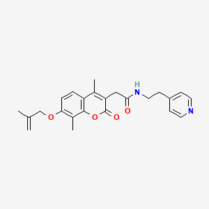 molecular formula C24H26N2O4 B11152207 2-{4,8-dimethyl-7-[(2-methylallyl)oxy]-2-oxo-2H-chromen-3-yl}-N-[2-(4-pyridyl)ethyl]acetamide 