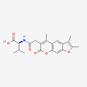 molecular formula C21H23NO6 B11152241 N-[(2,3,5-trimethyl-7-oxo-7H-furo[3,2-g]chromen-6-yl)acetyl]-L-valine 