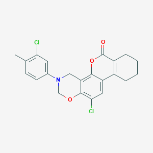 12-chloro-3-(3-chloro-4-methylphenyl)-3,4,7,8,9,10-hexahydro-2H,6H-benzo[3,4]chromeno[8,7-e][1,3]oxazin-6-one