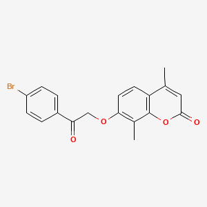 molecular formula C19H15BrO4 B11152262 7-[2-(4-bromophenyl)-2-oxoethoxy]-4,8-dimethyl-2H-chromen-2-one 