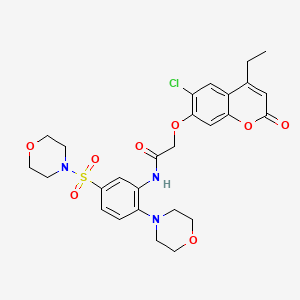 2-[(6-chloro-4-ethyl-2-oxo-2H-chromen-7-yl)oxy]-N-[2-(morpholin-4-yl)-5-(morpholin-4-ylsulfonyl)phenyl]acetamide