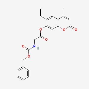 molecular formula C22H21NO6 B11152268 6-ethyl-4-methyl-2-oxo-2H-chromen-7-yl 2-{[(benzyloxy)carbonyl]amino}acetate 