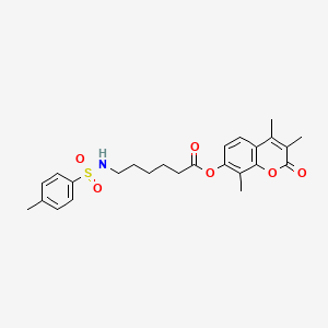 3,4,8-trimethyl-2-oxo-2H-chromen-7-yl 6-{[(4-methylphenyl)sulfonyl]amino}hexanoate