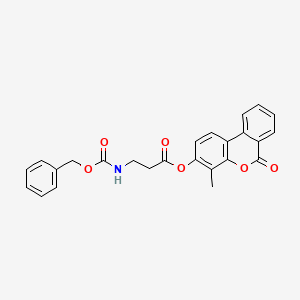 molecular formula C25H21NO6 B11152287 4-methyl-6-oxo-6H-benzo[c]chromen-3-yl N-[(benzyloxy)carbonyl]-beta-alaninate 