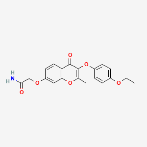 molecular formula C20H19NO6 B11152297 2-{[3-(4-ethoxyphenoxy)-2-methyl-4-oxo-4H-chromen-7-yl]oxy}acetamide 