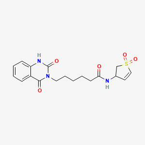 molecular formula C18H21N3O5S B11152304 N-(1,1-dioxido-2,3-dihydrothiophen-3-yl)-6-(2-hydroxy-4-oxoquinazolin-3(4H)-yl)hexanamide 