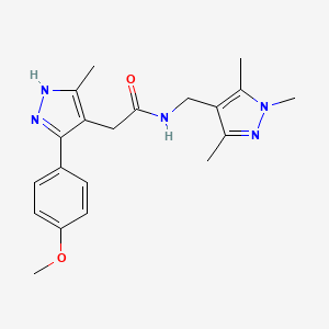 2-[5-(4-methoxyphenyl)-3-methyl-1H-pyrazol-4-yl]-N-[(1,3,5-trimethyl-1H-pyrazol-4-yl)methyl]acetamide