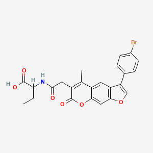 2-({[3-(4-bromophenyl)-5-methyl-7-oxo-7H-furo[3,2-g]chromen-6-yl]acetyl}amino)butanoic acid