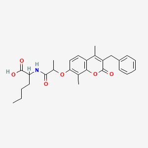 N-{2-[(3-benzyl-4,8-dimethyl-2-oxo-2H-chromen-7-yl)oxy]propanoyl}norleucine