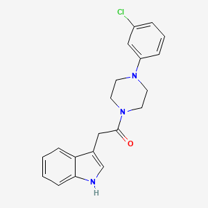 molecular formula C20H20ClN3O B11152331 1-[4-(3-chlorophenyl)piperazin-1-yl]-2-(1H-indol-3-yl)ethanone 