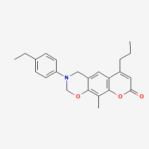 3-(4-ethylphenyl)-10-methyl-6-propyl-3,4-dihydro-2H,8H-chromeno[6,7-e][1,3]oxazin-8-one