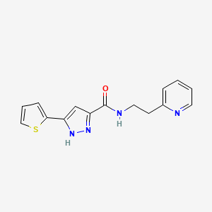 N-[2-(pyridin-2-yl)ethyl]-5-(thiophen-2-yl)-1H-pyrazole-3-carboxamide