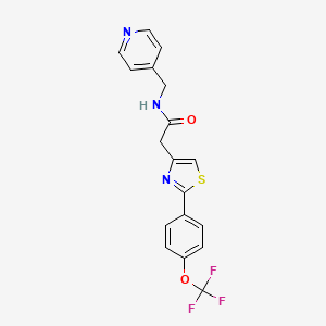 molecular formula C18H14F3N3O2S B11152405 N-(pyridin-4-ylmethyl)-2-{2-[4-(trifluoromethoxy)phenyl]-1,3-thiazol-4-yl}acetamide 