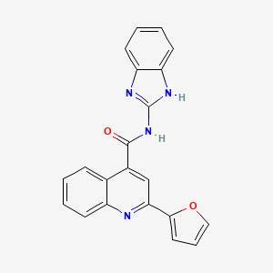 molecular formula C21H14N4O2 B11152437 N-(1H-benzimidazol-2-yl)-2-(furan-2-yl)quinoline-4-carboxamide 