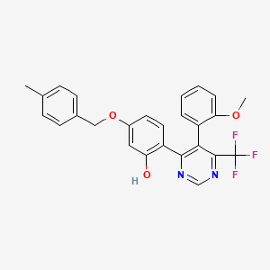 2-[5-(2-Methoxyphenyl)-6-(trifluoromethyl)-4-pyrimidinyl]-5-[(4-methylbenzyl)oxy]phenol