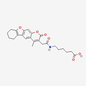 6-{[(4-methyl-2-oxo-6,7,8,9-tetrahydro-2H-[1]benzofuro[3,2-g]chromen-3-yl)acetyl]amino}hexanoic acid