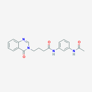 molecular formula C20H20N4O3 B11152484 N-[3-(acetylamino)phenyl]-4-(4-oxoquinazolin-3(4H)-yl)butanamide 