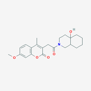 molecular formula C22H27NO5 B11152516 3-[2-(4a-hydroxyoctahydroisoquinolin-2(1H)-yl)-2-oxoethyl]-7-methoxy-4-methyl-2H-chromen-2-one 