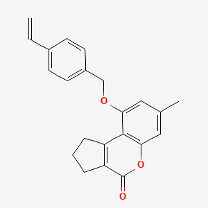 7-Methyl-9-((4-vinylbenzyl)oxy)-2,3-dihydrocyclopenta(C)chromen-4(1H)-one