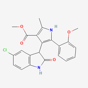 methyl 4-(5-chloro-2-oxo-2,3-dihydro-1H-indol-3-yl)-5-(2-methoxyphenyl)-2-methyl-1H-pyrrole-3-carboxylate