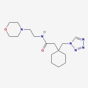 molecular formula C16H28N6O2 B11152568 N-(2-morpholinoethyl)-2-[1-(1H-1,2,3,4-tetraazol-1-ylmethyl)cyclohexyl]acetamide 