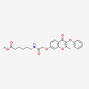 molecular formula C24H25NO7 B11152574 6-({[(2-methyl-4-oxo-3-phenoxy-4H-chromen-7-yl)oxy]acetyl}amino)hexanoic acid 