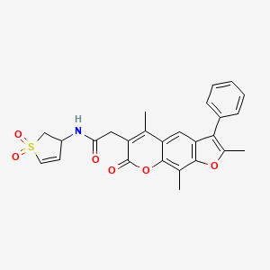 N-(1,1-dioxido-2,3-dihydrothiophen-3-yl)-2-(2,5,9-trimethyl-7-oxo-3-phenyl-7H-furo[3,2-g]chromen-6-yl)acetamide