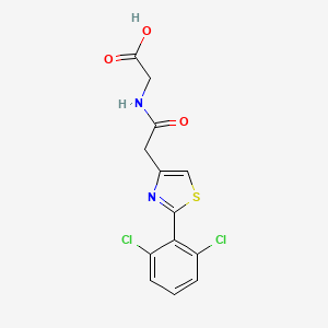 molecular formula C13H10Cl2N2O3S B11152598 2-({2-[2-(2,6-Dichlorophenyl)-1,3-thiazol-4-yl]acetyl}amino)acetic acid 