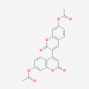 molecular formula C22H14O8 B11152604 2,2'-dioxo-2H,2'H-3,4'-bichromene-7,7'-diyl diacetate 