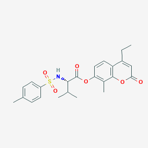 molecular formula C24H27NO6S B11152610 (4-ethyl-8-methyl-2-oxochromen-7-yl) (2S)-3-methyl-2-[(4-methylphenyl)sulfonylamino]butanoate 