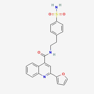 molecular formula C22H19N3O4S B11152616 2-(furan-2-yl)-N-[2-(4-sulfamoylphenyl)ethyl]quinoline-4-carboxamide 