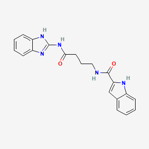 molecular formula C20H19N5O2 B11152631 N-[4-(1,3-dihydro-2H-benzimidazol-2-ylideneamino)-4-oxobutyl]-1H-indole-2-carboxamide 