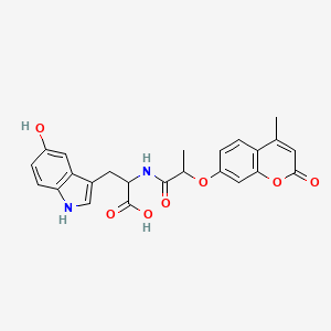 molecular formula C24H22N2O7 B11152644 5-hydroxy-N-{2-[(4-methyl-2-oxo-2H-chromen-7-yl)oxy]propanoyl}tryptophan 