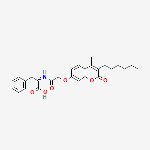 (2S)-2-[[2-(3-hexyl-4-methyl-2-oxochromen-7-yl)oxyacetyl]amino]-3-phenylpropanoic acid