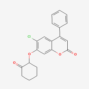 6-chloro-7-[(2-oxocyclohexyl)oxy]-4-phenyl-2H-chromen-2-one