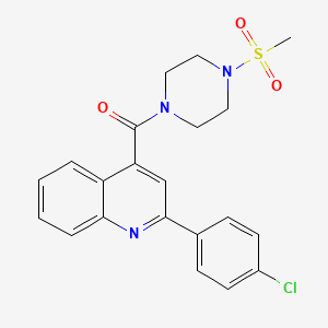 molecular formula C21H20ClN3O3S B11152666 [2-(4-Chlorophenyl)-4-quinolyl][4-(methylsulfonyl)piperazino]methanone 