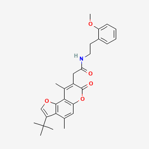 molecular formula C28H31NO5 B11152678 2-(3-tert-butyl-4,9-dimethyl-7-oxo-7H-furo[2,3-f]chromen-8-yl)-N-[2-(2-methoxyphenyl)ethyl]acetamide 